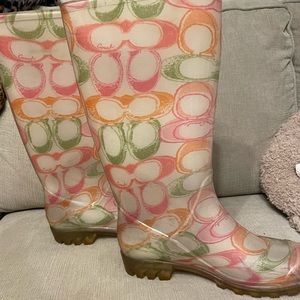 Preowned Coach Pixie Rainboots Size 6